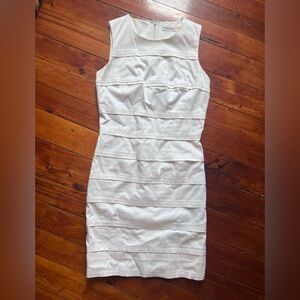 Calvin Klein White Cotton Sheath Dress Size 2